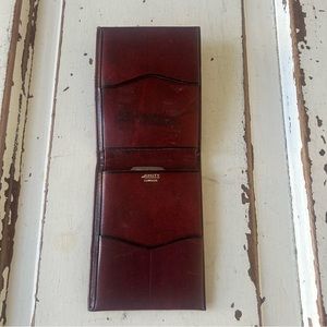 Vintage Amity Cowhide Split Burgundy Men's Classic Leather Bifold Wallet
